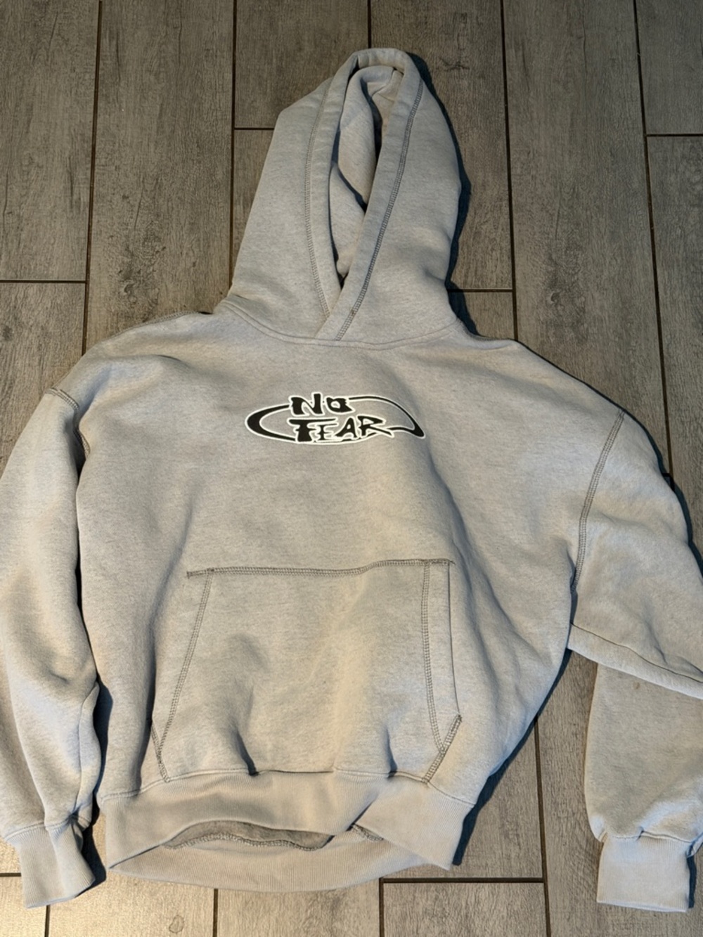 NO FEAR Light Gray Pullover Hoodie